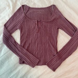 Aeropostale Long Sleeve Hook Henley Top